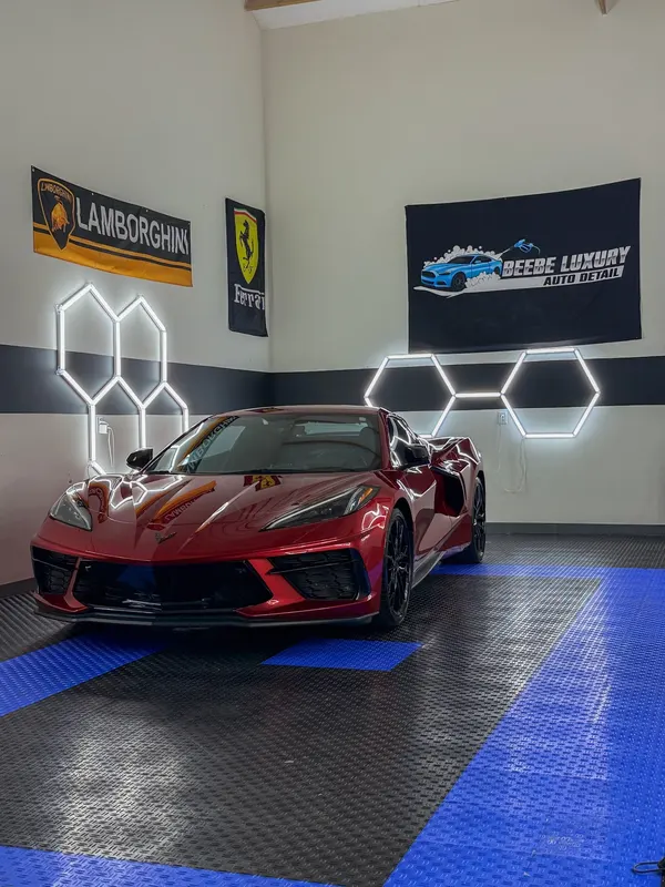 Chevrolet Corvette C8 — 10-year ceramic coating + full ceramic window tint, by Beebe Luxury Auto Detail